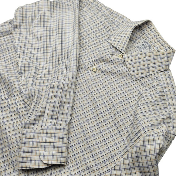 Brooks Brothers Other - Brooks Brothers Regent White Yellow and‎ Blue Check Size 16-33